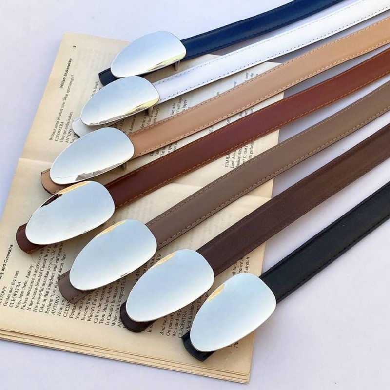 کمربند زنانه طرح مینیمال بیضی کد 25mm