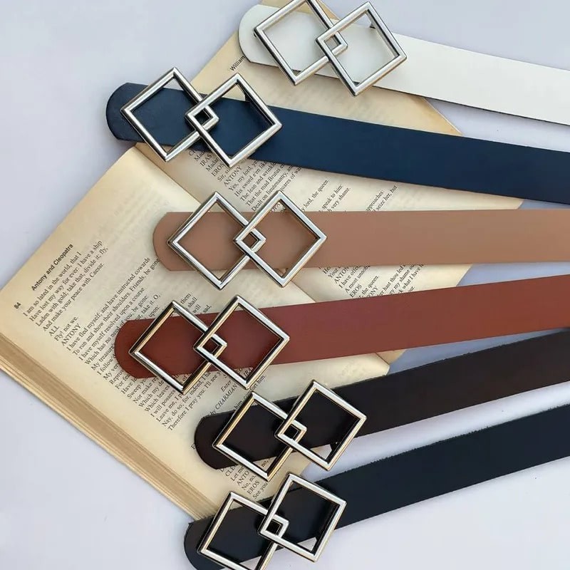 کمربند زنانه طرح دو مربع کد 35mm