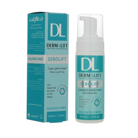 فوم شستشو صورت درمالیفت مناسب پوست چرب مدل Sebolift حجم 150 میل