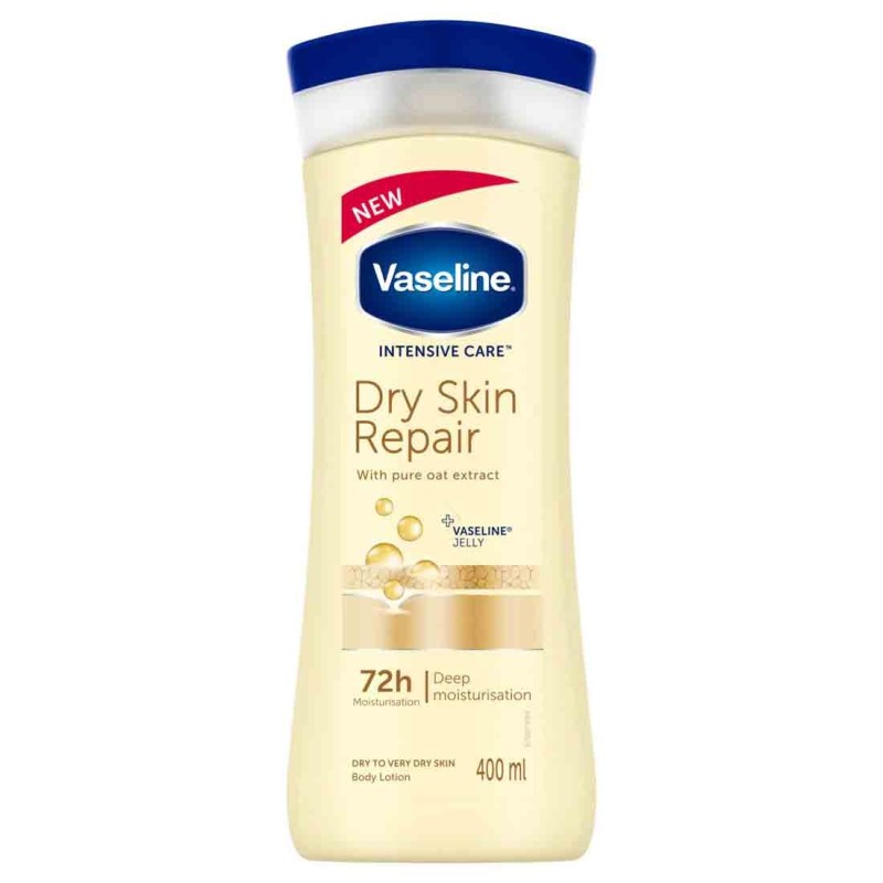 لوسیون بدن وازلین، مدل Dry Skin Repair حاوی عصاره جو دوسر حجم 400 میل