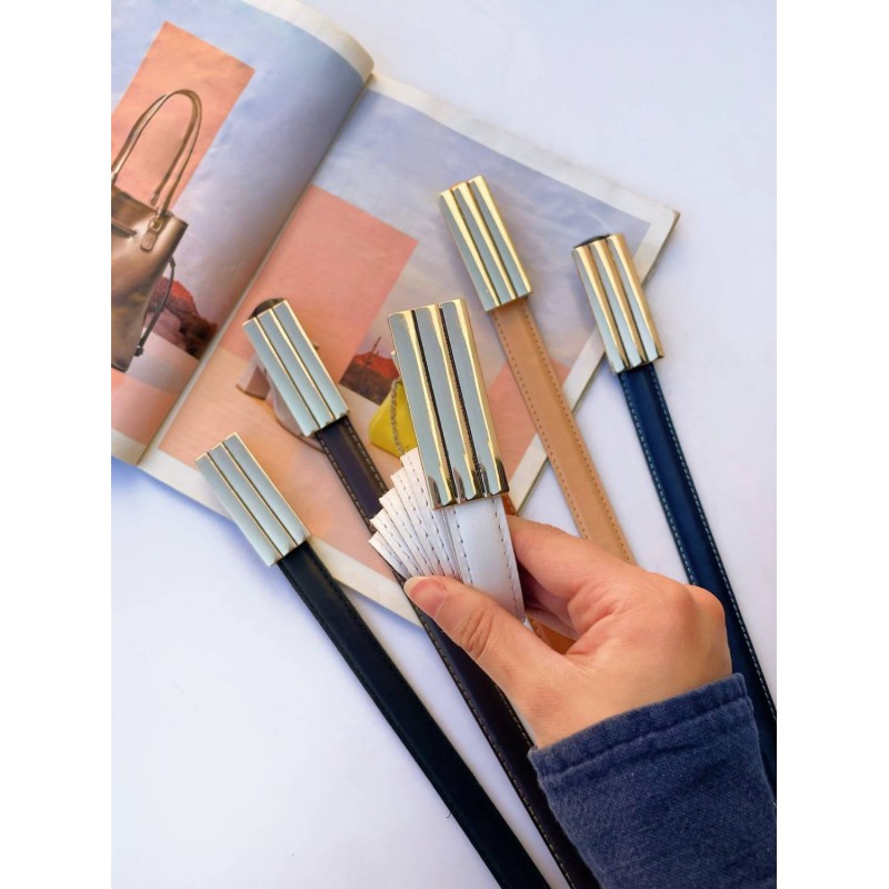 کمربند زنانه طرح مستطیل مینیمال خط دار کد 20mm