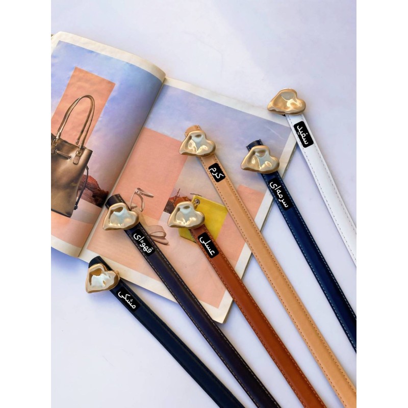 کمربند زنانه طرح قلب چروک کد 20mm