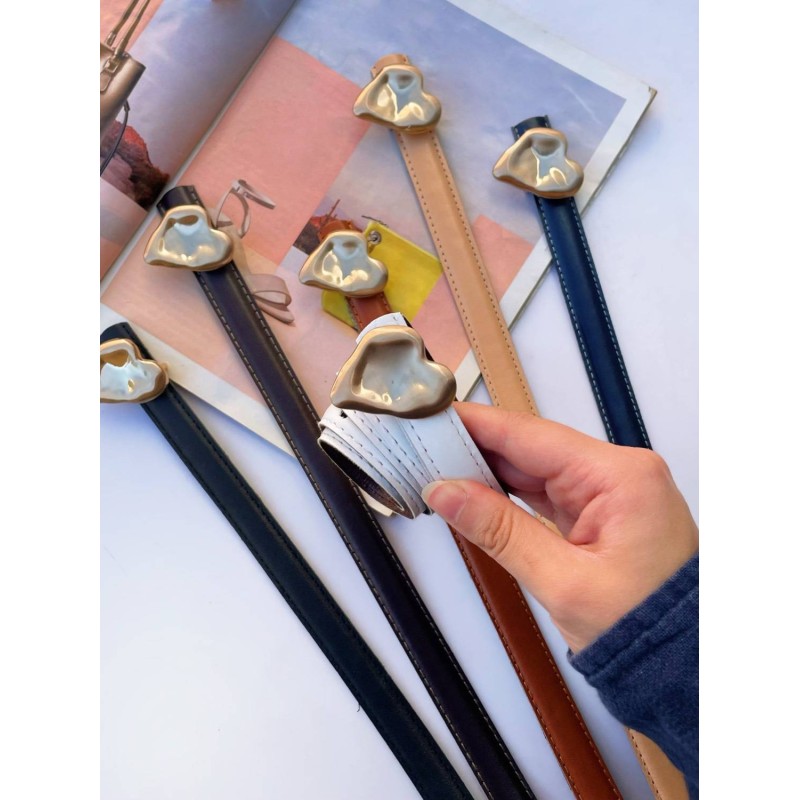 کمربند زنانه طرح قلب چروک کد 20mm