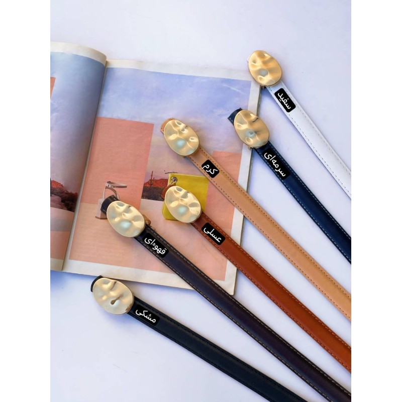 کمربند زنانه طرح بیضی چروک کد 20mm