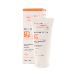 کرم ضد آفتاب دکتر ژیلا SPF50 بی رنگ مدل مولتی پروتکشن حجم 50 میل