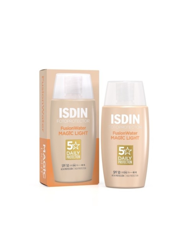 ضدآفتاب رنگی ایزدین ISDIN سری Fusion Water مدل MAGIC LIGHT حجم 50 میلی لیتر
