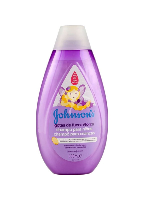 شامپو ضد ریزش و شکنندگی بچه جانسون JOHNSONS مدل STRENGTH DROPS حجم 500 میلی لیتر