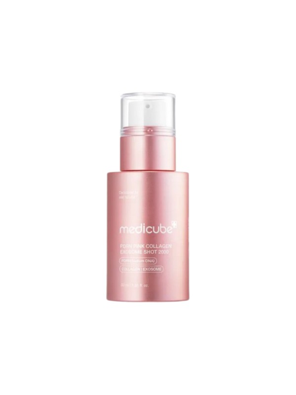 سرم اگزوزوم شات صورت مدی کیوب MEDICUBE مدل PDRN PINK COLLAGEN+EXOSOME SHOT حجم 30 میلی لیتر