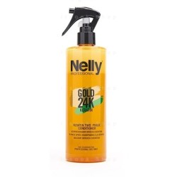 اسپری دو فاز مو نلی NELLY مدل KERATIN (طلایی) حجم 400 میلی لیتر