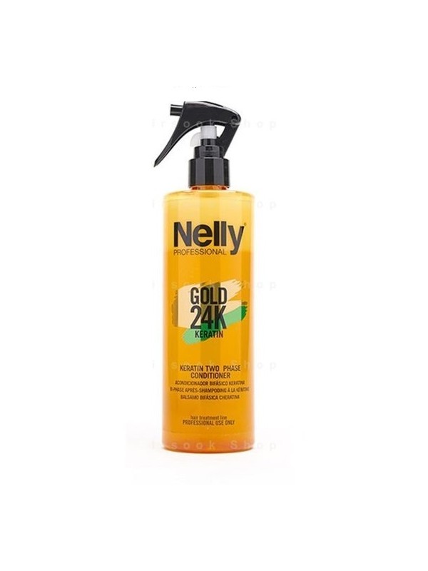 اسپری دو فاز مو نلی NELLY مدل KERATIN (طلایی) حجم 400 میلی لیتر