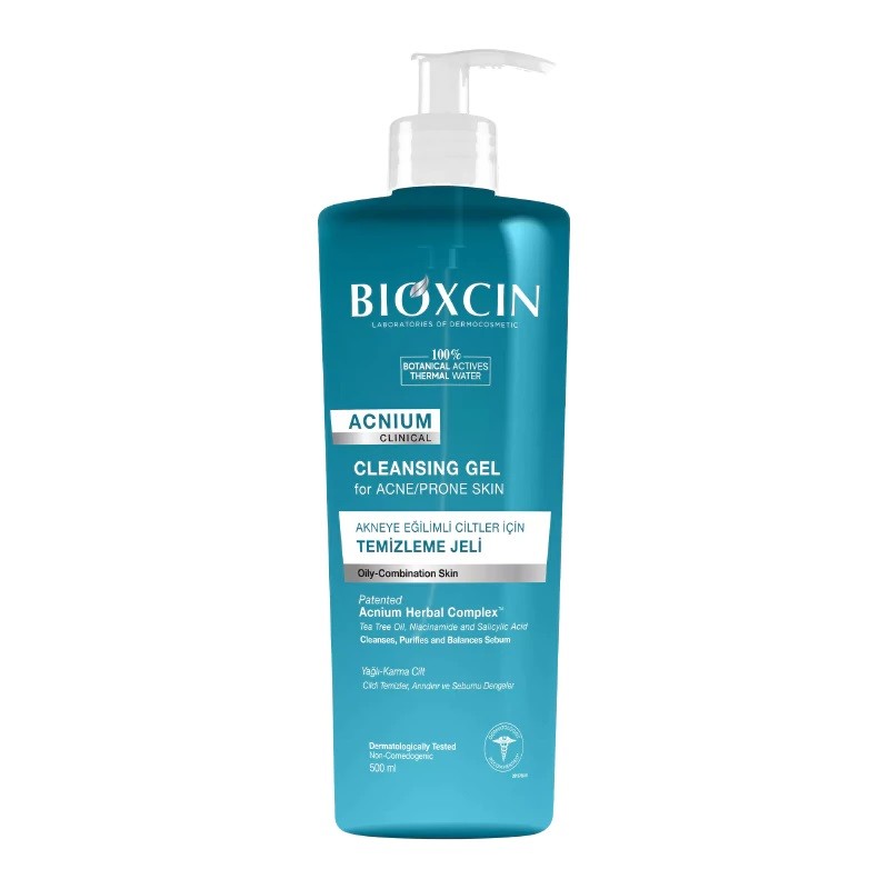 ژل شستشوی صورت بیوکسین BIOXCIN مدل ACNIUM حجم 500 میلی لیتر