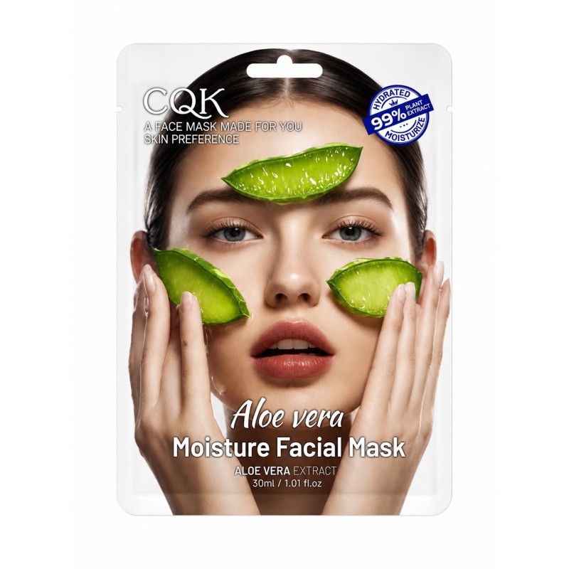 ماسک صورت Firming Facial Mask CQK مدل Aloe Vera حجم 30 میلی لیتر