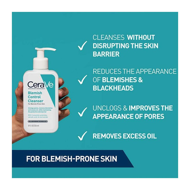 ژل شست و شوی صورت سراوی CERAVE مدل BLEMISH CONTROL حجم 473میلی لیتر