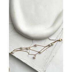 دستبند زنانه مدل سه لاین مرواریدی
