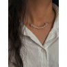 گردنبند زنانه طرح سنگ رزکوارتز و مروارید شماره 3