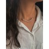 گردنبند زنانه طرح سنگ رزکوارتز و مروارید شماره 3