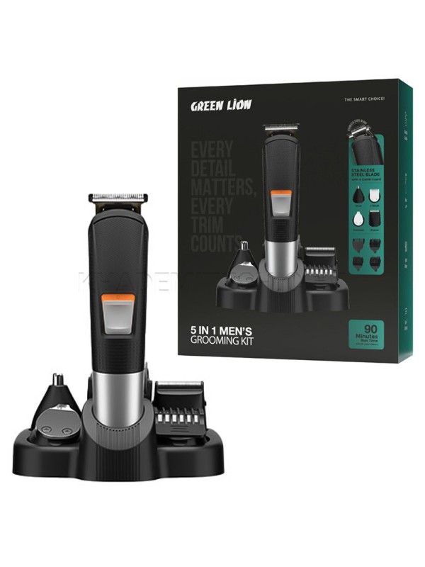 ماشین اصلاح گرین لاین مدل GREEN LION  GNMENGMGKTBK Grooming Kit 5 in 1 MENS