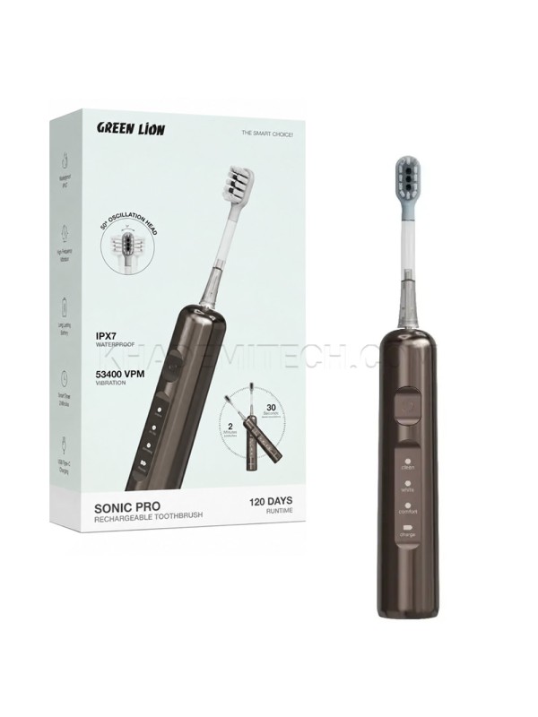 مسواک شارژی گرین لاین مدل GREEN LION GNGTB14TBBR SONIC PRO قهوه ای