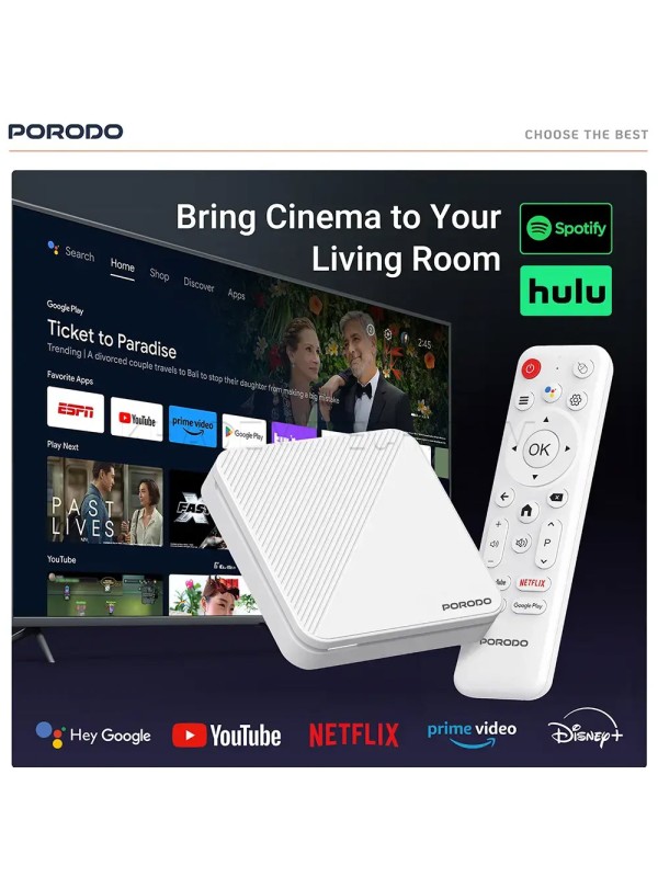 اندروید باکس پرودو مدل PORODO PDH96MAXWH Echobox Android TV Box