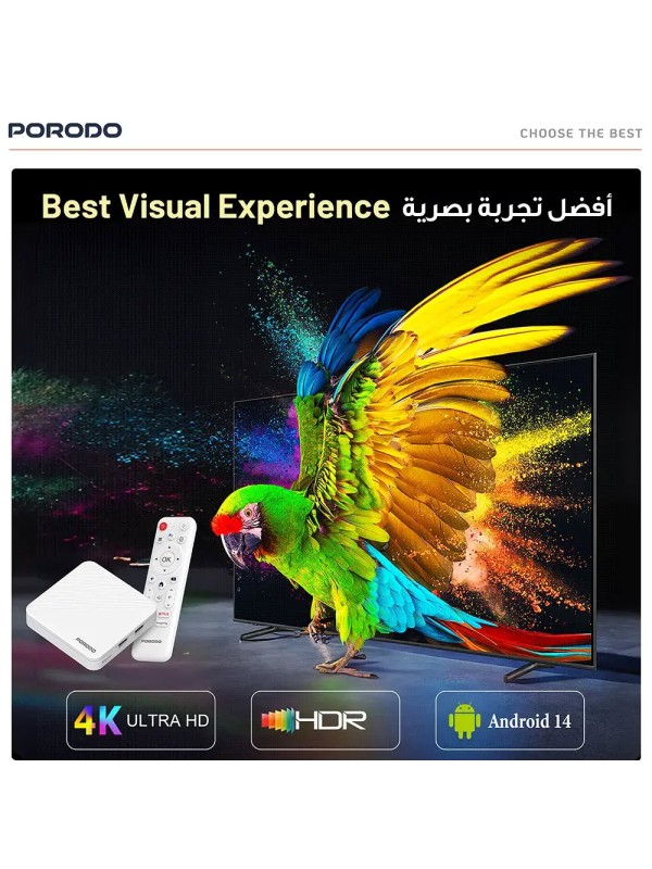 اندروید باکس پرودو مدل PORODO PDH96MAXWH Echobox Android TV Box
