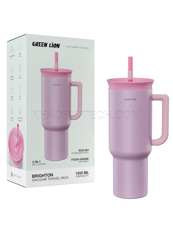 تراول ماگ گرین لاین مدل GREEN LION GNBRI1200MPK BRIGHTON صورتی