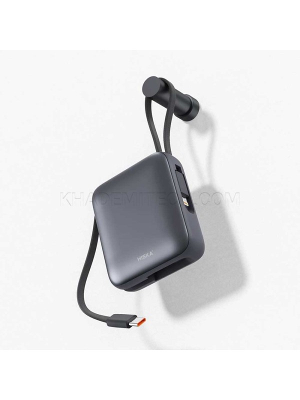 پاوربانک جیبی فست شارژ هیسکا مدل HISKA HP-131 PD 10000mAh 22.5W مشکی