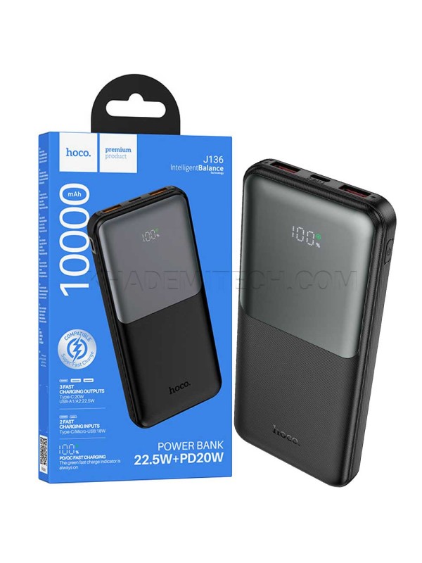 پاوربانک هوکو مدل HOCO J136 10000mAh 22.5W مشکی
