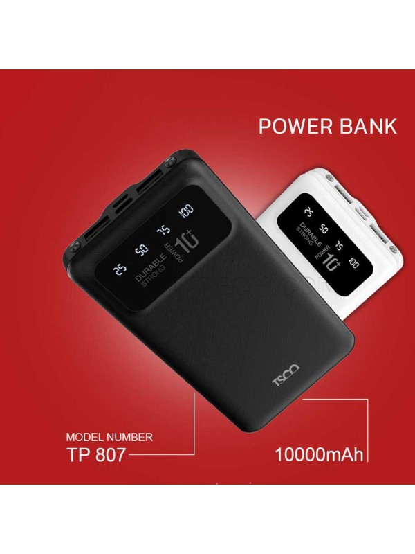 پاوربانک تسکو مدل TSCO TP 807 10000mAh 10.5W مشکی
