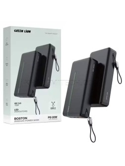 پاوربانک گرین لاین مدل Green Lion GNBOS20KPBBK BOSTON 20000mAh PD 20W