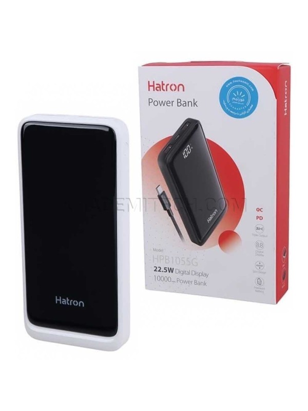 پاوربانک هترون مدل Hatron HPB1055G 10000mAh 22.5W سفید