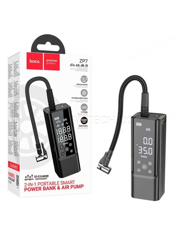 پمپ باد و پاوربانک هوکو مدل HOCO ZP7 5000mAh 10W