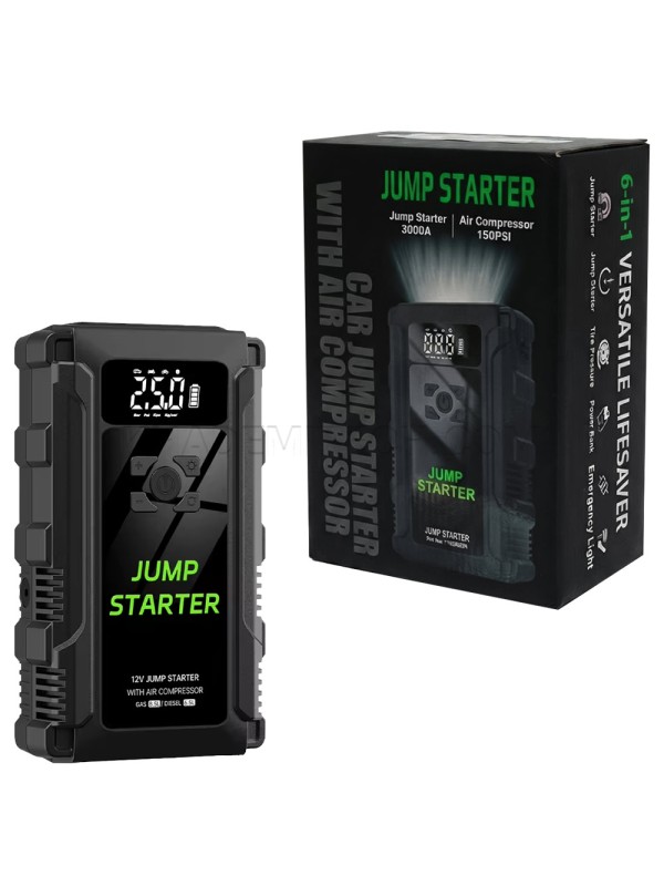 جامپ استارتر، پمپ باد و پاور بانک مدل Car Jump Starter K09B 3000A