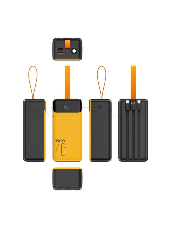 پاوربانک تسکو مدل TSCO TP 4001 40000mAh 22.5W مشکی زرد
