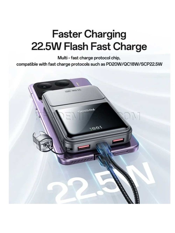 پاوربانک یسیدو مدل YESIDO YP96 20000mAh 22.5W