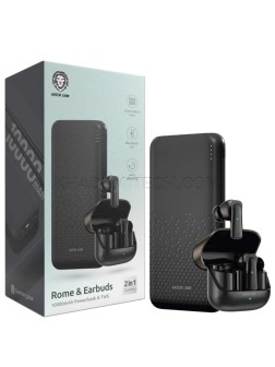 پاوربانک و ایرپاد گرین لاین مدل GREEN LION Rome & Earbuds 10000mAh 37W