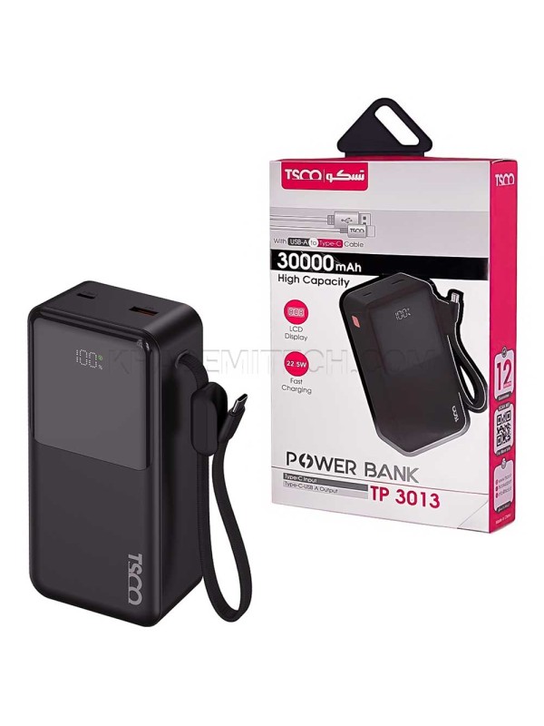 پاوربانک تسکو مدل TSCO TP 3013 30000mAh 22.5W مشکی