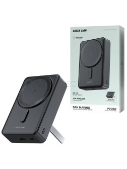 پاوربانک وایرلس گرین لاین مدل GREEN LION GNSANM20PBBK SAN MARINO MagSafe 20000mAh PD 20W