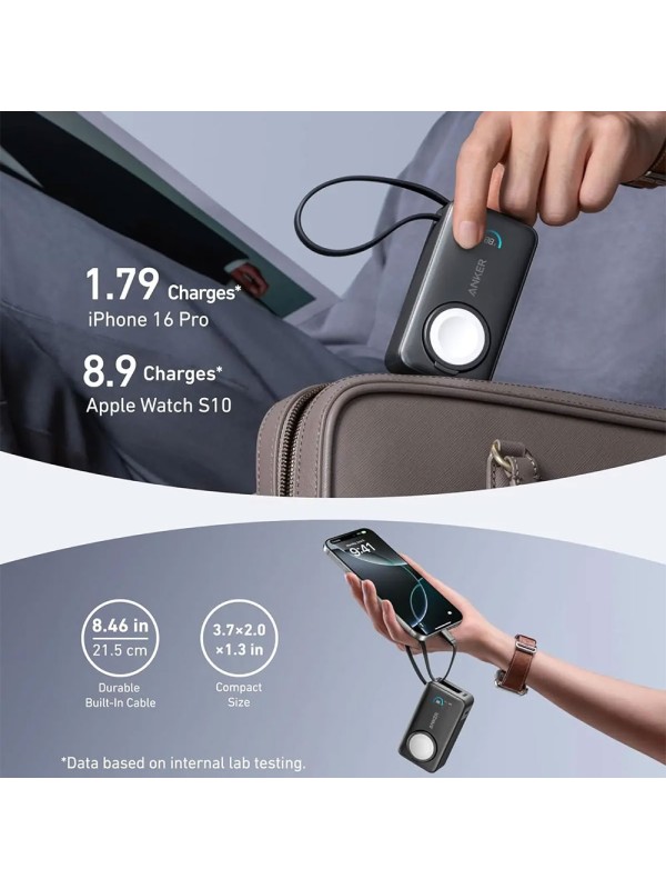پاوربانک وایرلس انکر مدل ANKER A1657H11 10000mAh 30W مشکی