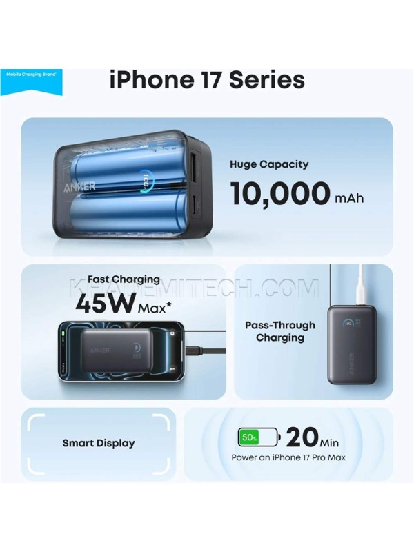 پاوربانک انکر مدل ANKER A1638H11 45W 10000mAh مشکی