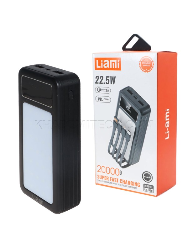 پاوربانک لیامی مدل LIAMI LM7020 20000mAh 22.5W
