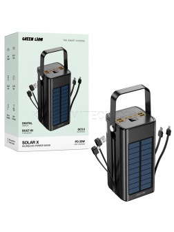 پاوربانک سولار گرین لاین مدل GREEN LION GNSOLXPB80BK Solar X PX78 80000mAh 22.5W