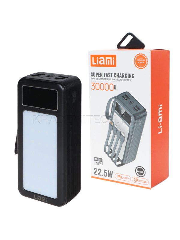 پاوربانک لیامی مدل LIAMI LM7030 30000mAh 22.5W