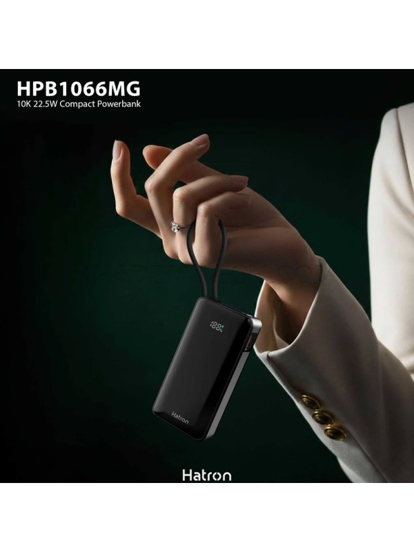 پاوربانک هترون مدل Hatron HPB1066MG 10000mAh 22.5W مشکی
