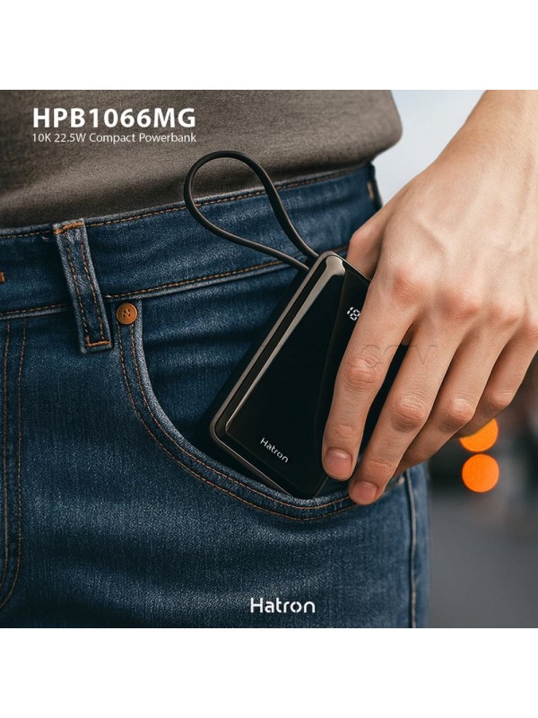 پاوربانک هترون مدل Hatron HPB1066MG 10000mAh 22.5W مشکی