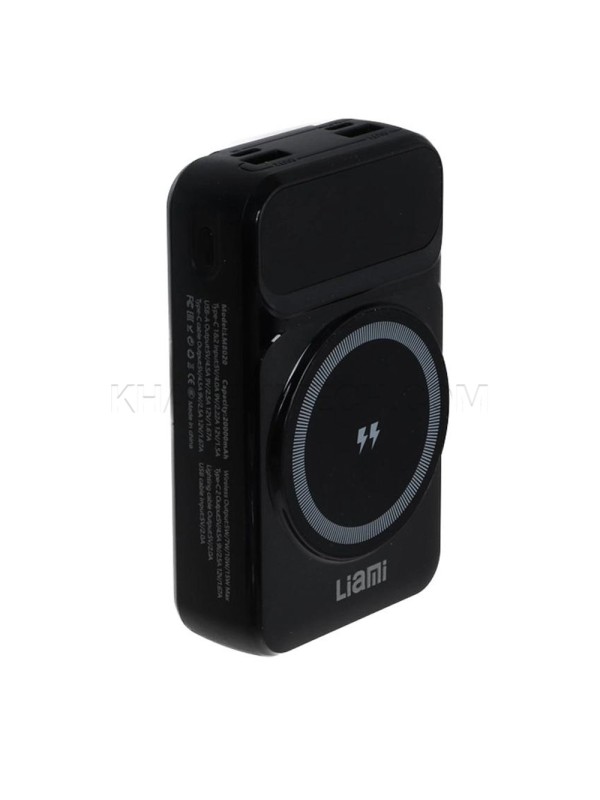 پاوربانک وایرلس لیامی مدل LIAMI LM8020 20000mAh 22.5W مشکی