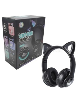 هدست بی سیم فانتزی طرح گربه مدل CAT EAR STN-28T مشکی