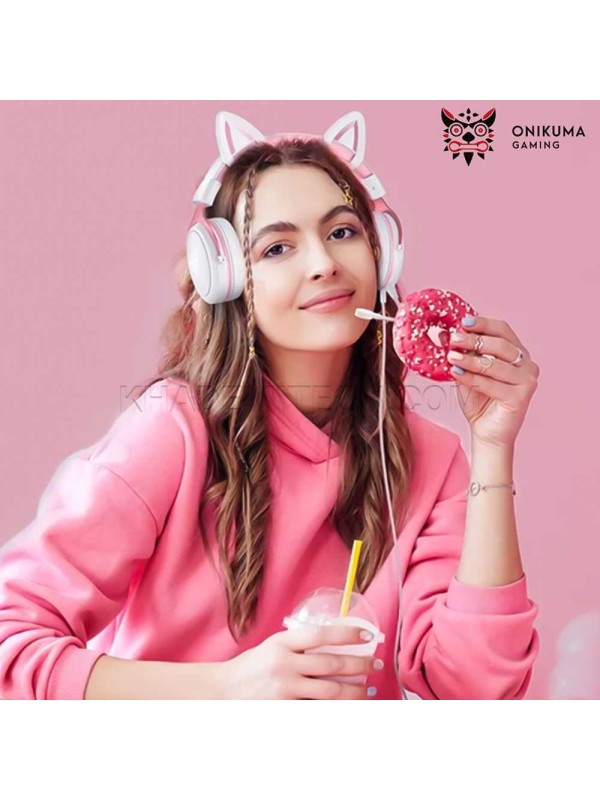 هدست سیم دار گیمینگ اونیکوما مدل ONIKUMA X10 سفید صورتی