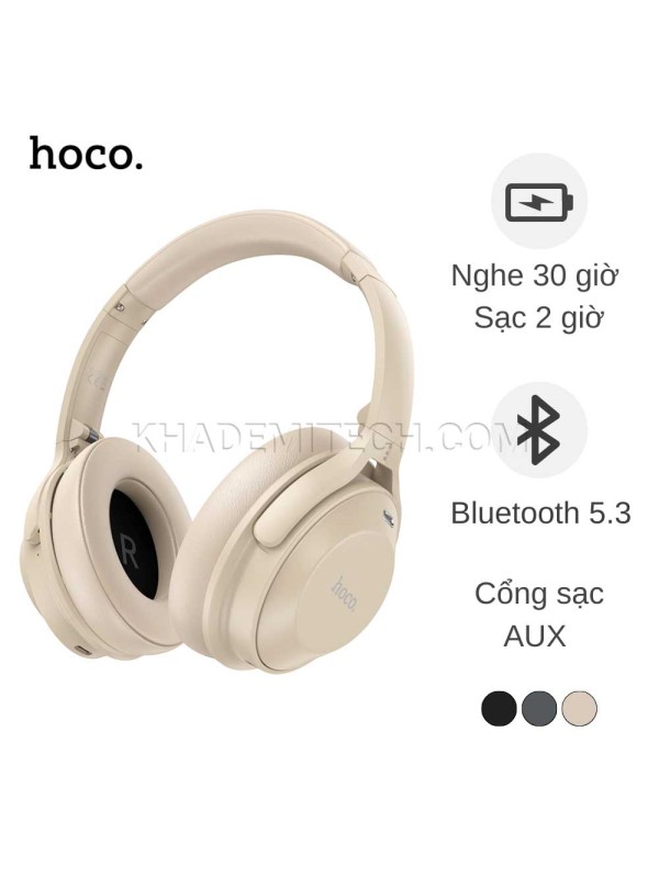 هدست بی سیم هوکو مدل HOCO W37 ANC بژ