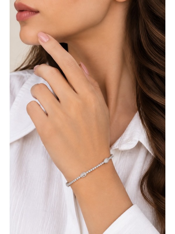 دستبند زنانه طرح نگین چشم کد 359-5