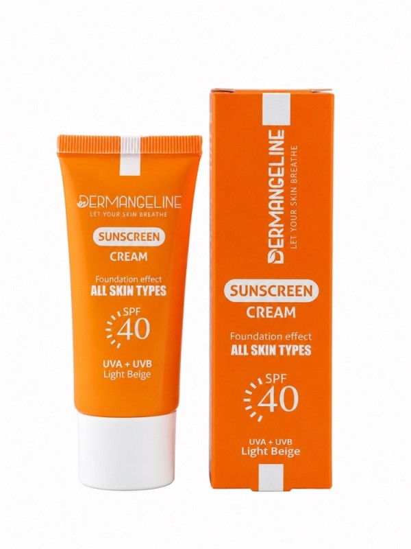 ضد آفتاب درم انجلین SPF40 رنگ Light Beige مناسب انواع پوست حجم 30 میل